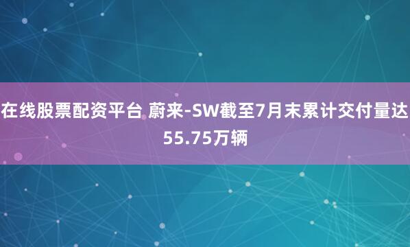 在线股票配资平台 蔚来-SW截至7月末累计交付量达55.75万辆